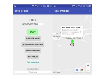 Трекер OKO-CHILD та Контроль OKO-PARENT