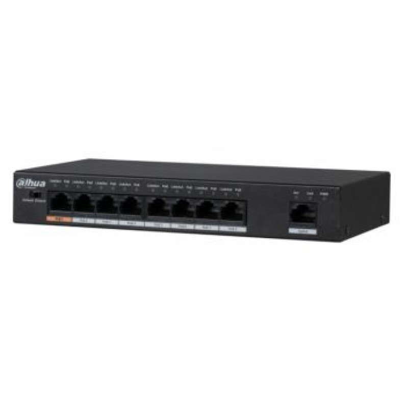 Комутатор 8 портів некерований Dahua DH-PFS3009-8ET1GT-96 POE