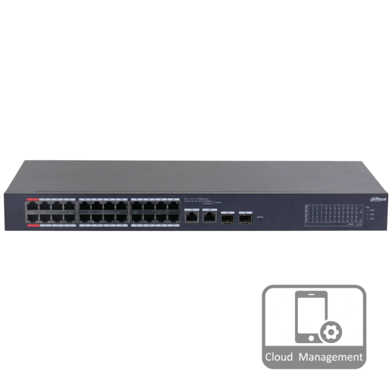 Комутатор 24 порти керований Dahua DH-CS4226-24ET-240 PoE