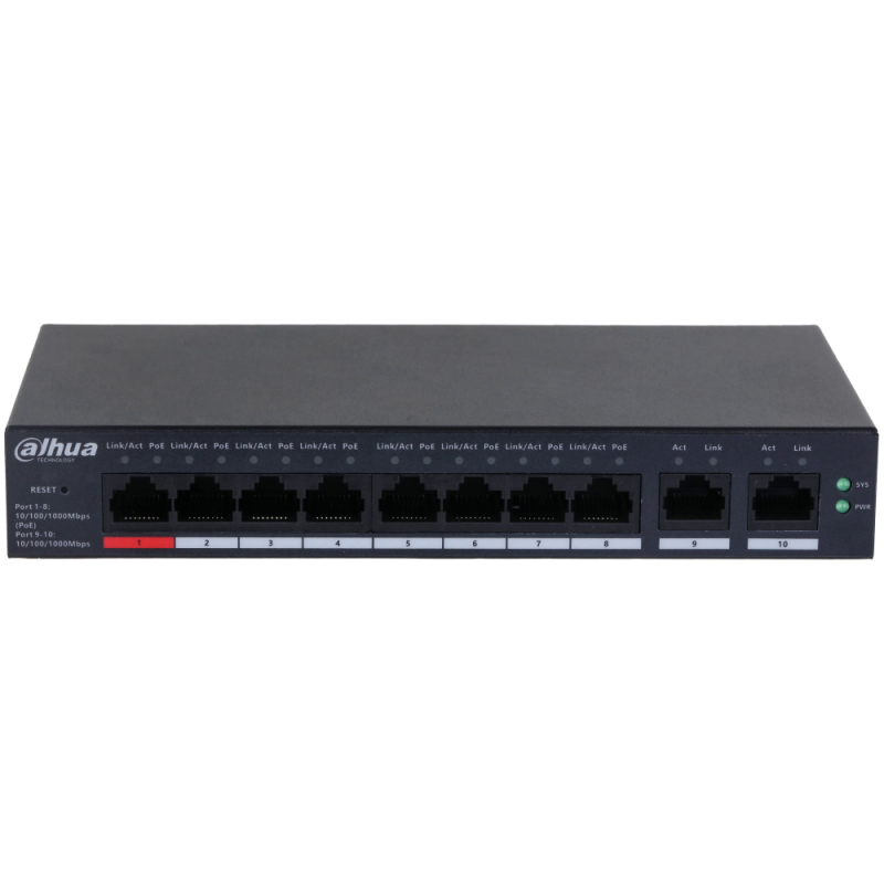 Комутатор 8 портів керований Dahua DH-CS4010-8GT-110 PoE